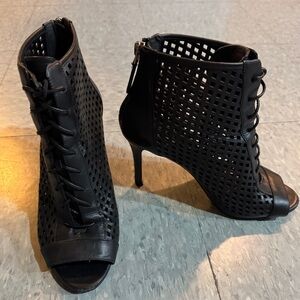 Nine West Black Peep Toe Booties – Size 8